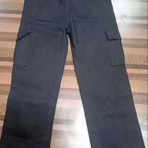 Black High Waisted Cargo Jeans