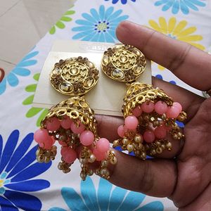 Pink Jhumkas