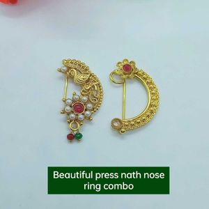 New Unused Press Nath Nose Ring Combo