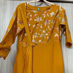 Metallic Print Wester Style A Line Kurta