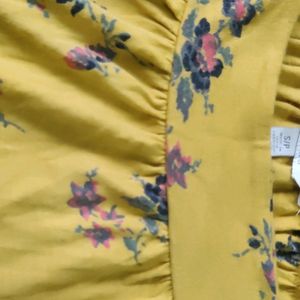 Mustard Yellow Floral Top For Women