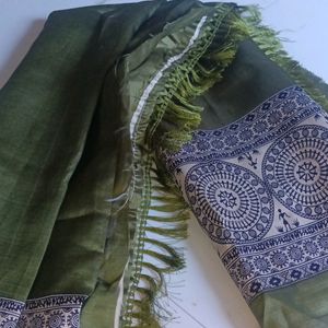 Olive Green Saree