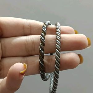Two Adjustable Bangle Bracelets
