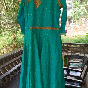 Heavy  Peacock Colour Gown