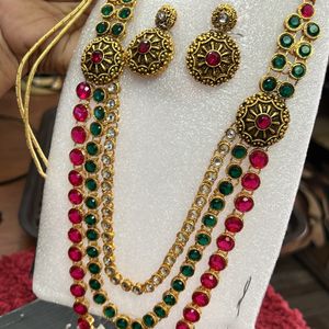 Zaveri Pearls Antique Gold Multi Layered Necklace