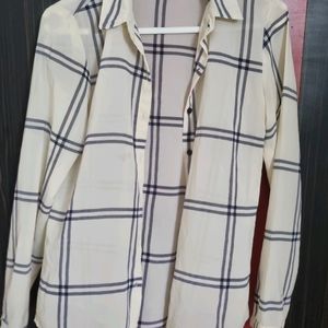 Cream Checked Shirt