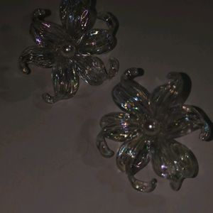 Holographic Big Wild Flower Earrings