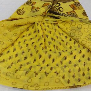 yellow colour daily wear saree