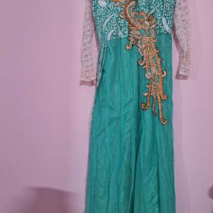 SeaGreen Partywear Gown Of Size XXl