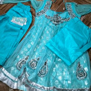 Kids Triple Layered Anarkali Dupatta & Pant