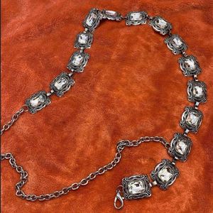 y2k silver waist chain Belt