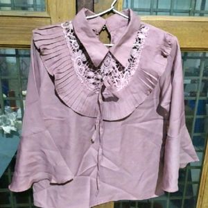 Korean Lavender Lace Top