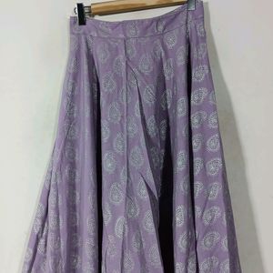 Lavender Cotton Printed Lehenga(Women's)