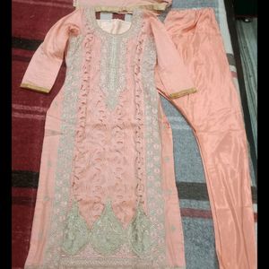 Semi Stitched Suit With Dupatta