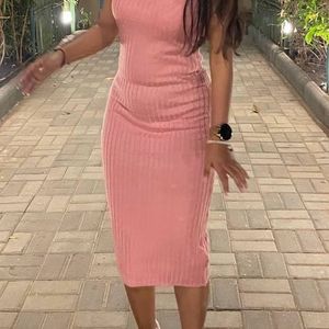 Turtle Neck Pink Dress