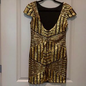 Gold Sequence Short Dress