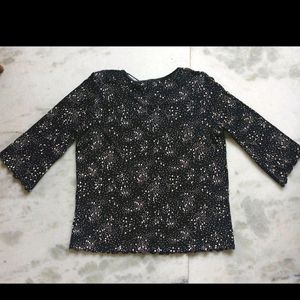 (SALE )Cream Polka Dot Black Top For Women's