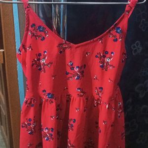 Pintresty Red Floral Sleeveless Top