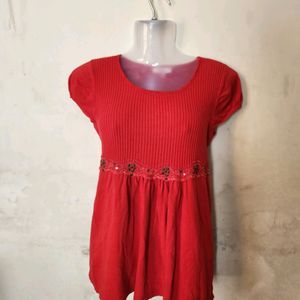 Red Top With Embroidery