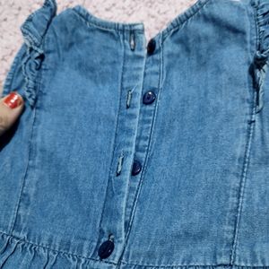 Denim Jumpsuit For Aged 0-6months