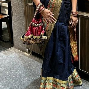 Maroon And Black Wedding Potli bag