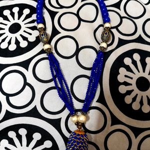 Combo Blue Necklace With Self Pendant