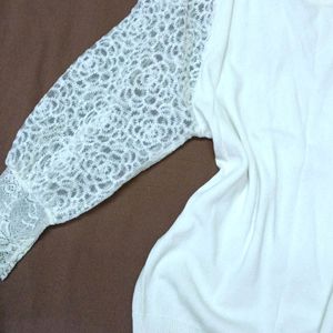 Korean White Knitted Top