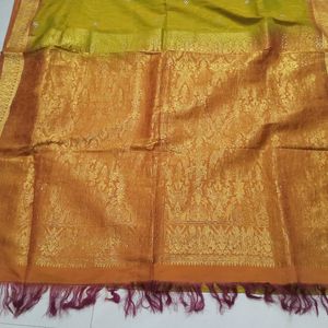 Silk Saree With Stone Work