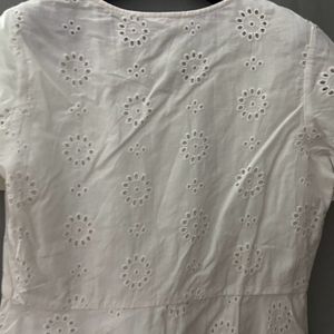 White Embroidered Top