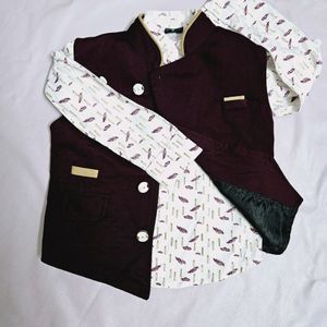 Maroon Waistcoat Set