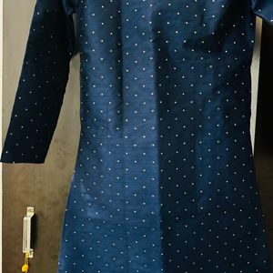 Handstiched Kurta Dark Blue