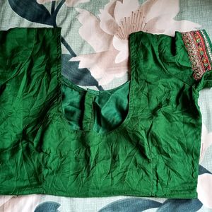 Green Saree With Blouse