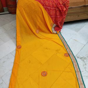 New Jaipuri Print Saree With Blouse For Festive