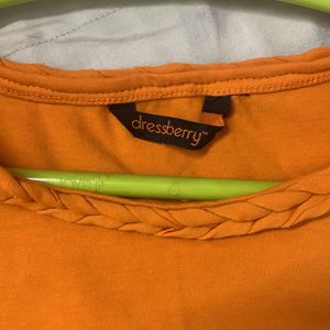 Orange Cold Shoulder Top From Myntra