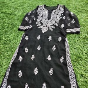 Black Chikankari Kurti