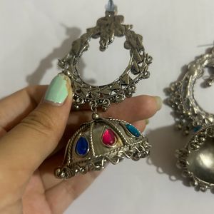 Multicoloured Jaipuri Jhumkas