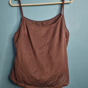 Brown See Through Camisole Top