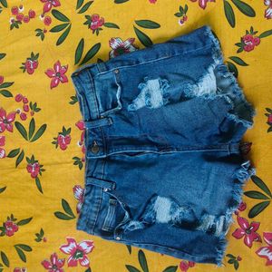 distressed denim shorts