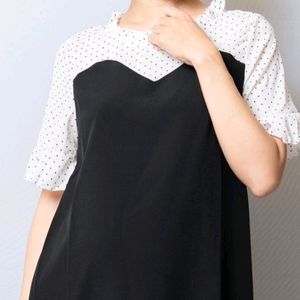 Black Flared Knee Dress