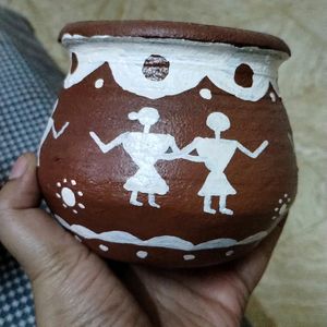 Werli Painted Small Eathern Pot