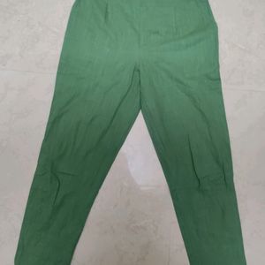 Green Ankle Length Loose Pant