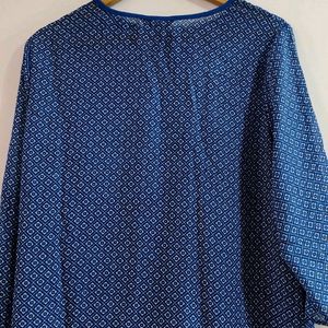 Max Women Blue Printed Top