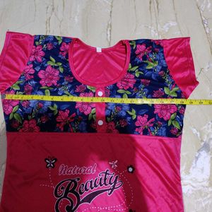 Floral Pink Night Suit