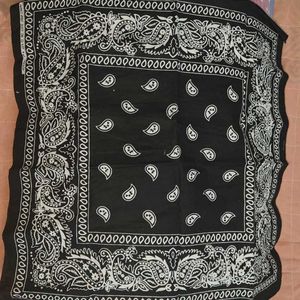 Black And White Handkerchief cum Bandana