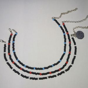 3 Pcs Anklet Combo Made With CZ Beads