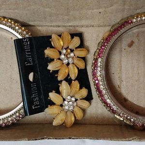 Beautiful Bangles With Earing Free