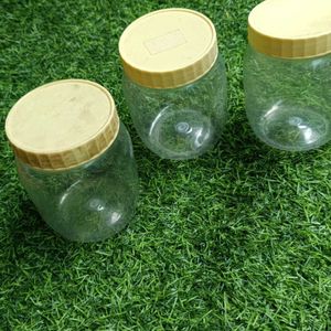 Set Of 3transparent Plastic Containers