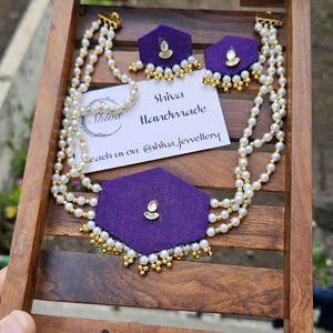 Purple Fabric  Necklace