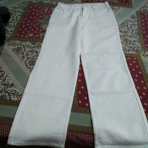 white straight leg jeans