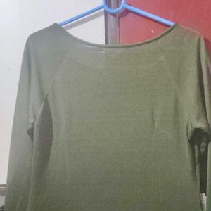 Olive Green Party Wear Tshirt